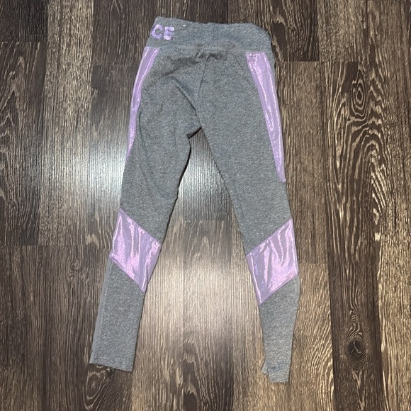 Justice girls size 10 leggings- set of 2 pink & black and purple & gray - Picture 7 of 8